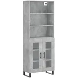 vidaXL Highboard Highboard Betongrau 69,5x34x180 cm Holzwerkstoff (1 St) grau