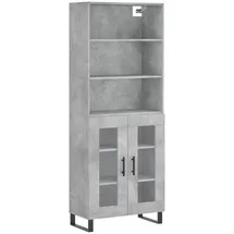 vidaXL Highboard Highboard Betongrau 69,5x34x180 cm Holzwerkstoff (1 St) grau