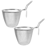 COLLBATH 2Er Set Edelstahl Hot Pot Sieb Mit Feinem Filternetz Wiederverwendbares Heißwassersieb Für Nudelkorb Und Küchen-Hot-Pot-Sieb Ideal Für Haushalt Und Gastronomie 6.10X5.51X4.33In