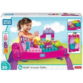 Mega Brands MEGA Bloks Bau- und Stapelspaß, Bau- und Spieltisch, inklusive 30 Bausteine, rosa, Spielzeug ab 1 Jahr, FFG22