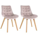CLP 2er Set Stühle Brook Samt pink