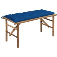 VidaXL Klappbare Gartenbank mit Auflage 118 cm Bambus
