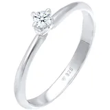 Elli DIAMONDS Ring Solitär Diamant (0.1 .) Klassik 925 Silber 52 Damen