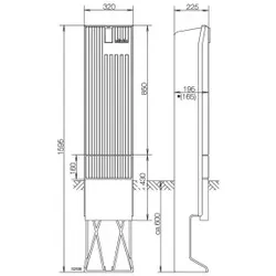 ABN SK162H Säule BH6 f 4xNH00/2xNH2 E-Cu 30x5mm ohne Zylinder