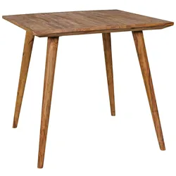 Kadima Design Retro Landhausstil Esstisch Massivholz - Braun, Handgefertigt. 80x80x76 cm