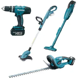 Makita Akku-Kombo-Kit 18V 4x Maschinen + 2x Akkus + Ladegerät - DLX4093