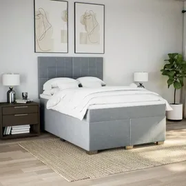 vidaXL Boxspringbett 140 x 200 cm Hellgrau