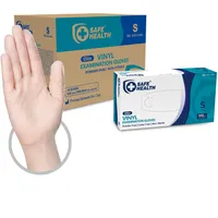 Safe Health Medizinische Vinylhandschuhe Einmalhandschuhe S Durchsichtig 1000 stück, Vinyl Sterile Handschuhe Reißfest Pulverfrei Latexfrei Schutzhandschuhe für Küche, Lebensmittel (Größe S,10x100)