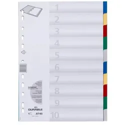 DURABLE Ordnerregister Vollformat blanko 10-teilig