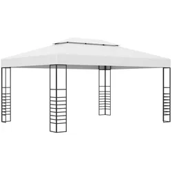 Gartenpavillon Pulverbeschichteter Stahl 4x3x2,7 m Weiß