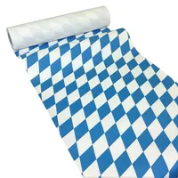 JUNOPAX Papier Tischläufer 50m x 0,40m, Raute weiß-blau