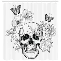 ABAKUHAUS Duschvorhang 175 x 220 cm schwarz