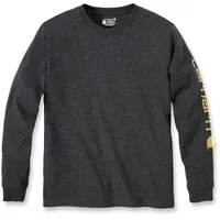 CARHARTT Ärmel-Logo Langarm-T-Shirt, Herren, Carbon Heather, M