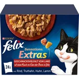 FELIX Katzennassfutter Sensations Extras in Gelee Geschmacksvielfalt vom Land 8,160 kg