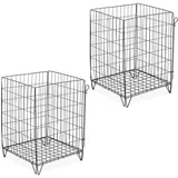 Relaxdays Komposter Metall, Bodengitter 2er Set - schwarz