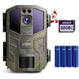 iZEEKER Wildkamera, 4K 48MP 30fps Wildkamera mit Bewegungsmelder Nachtsicht Weitwinkelobjektiv 0,1s Trigger Geschwindigkeit 2s PIR-Intervall IP66 Wasserdicht mit 32GB SD-Karte und 4 AA Batterien