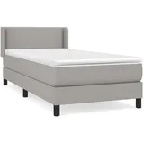 vidaXL Boxspringbett mit Matratze Hellgrau 100x200 cm Stoff