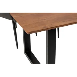 sam möbel gmbh Esstisch 220x100cm Akazie massiv nussbaumfarben schweizer Kante U-Gestell ATLANTA - Braun,