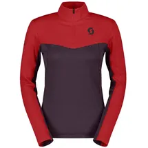 Scott Defined Light Fleece Mit Halbem Reißverschluss - Power Red / Rich Purple - M
