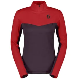 Scott Defined Light Fleece Mit Halbem Reißverschluss - Power Red / Rich Purple - M