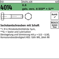 Industrial Quality Supplies ISO 4014 Sechskant-Schaftschraube 8.8 M 20