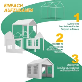 Thanaddo Partezelt 3 x 3 m Weiß