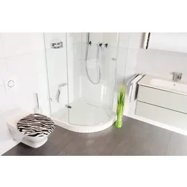 Sanilo WC Sitz mit Absenkautomatik Zebra Look, Hochwertiger und Stabiler Toilettendeckel aus Holz
