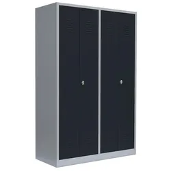 2er Spind für Schwarz-Weiss-Trennung Spint Stahl-Kleiderschrank Anthrazit 510448