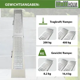 Trutzholm Auffahrrampe 189 cm 200 lg klappbar Stahl geriffelt silber 1 St.