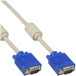 InLine S-VGA Kabel - 15pol HD Stecker / Stecker - grau - 15m