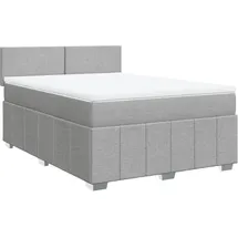 vidaXL Boxspringbett mit Matratze Hellgrau 140x200 cm Stoff