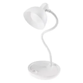 ChiliTec Tischleuchte 3x AA Batterie 25cm Schwanenhals Dimmbare Led Leseleuchte Licht Warmweiß Weiß