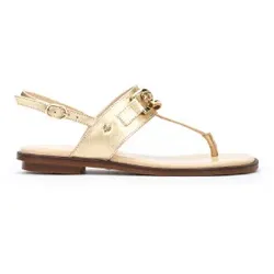 Martinelli für Damen. 1535-B153S Mazzini flache Sandalen aus goldenem Leder mit Metallic-Details (40), Wohnung, Schnalle, Lässig