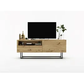 meble lindner Enjoy TV-Lowboard 120x46x35 cm Eiche Artisan Matt Metall