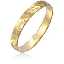 KUZZOI Ringe - Ring Bandring Herrenring Gehämmert 375er Gelbgold - Gr. 64 MM - in Gelbgold - für Damen