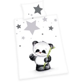 Herding BABY BEST Bettwäsche-Set, Panda, Kopfkissenbezug 40 x 60 cm mit Hoteleinschlag, Bettbezug 100 x 135cm, Mit praktischem Knopfverschluss, 100% Baumwolle/ Flanell