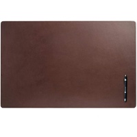 Dacasso Seitenschienen Schreibtischunterlage aus Leder ohne Schienen, Schokobraun, 76.2 x 48.26 x 0.64 cm