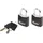 Master Lock 9120EURTBLK 2-er Set Vorhängeschloss mit Schlüssel aus Aluminium mit Vinylabdeckung, Schwarz, 2 x 3,4 x 1,4 cm