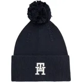 Tommy Hilfiger Kinder Mütze Beanie TH Beanie Größe L-XL Blau AU0AU01792DW6 - L-XL