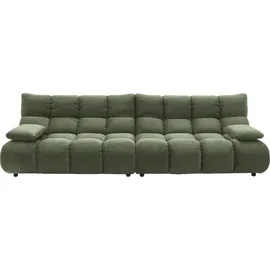 Home Affaire 4-Sitzer HOME AFFAIRE "Cozy Bubble, mit klappbaren Armlehnen, Breite 290cm", turtle, B:290cm H:85cm T:108cm, Sofas, mit eleganter Steppung, Rundumbezug & weicher Polsterung
