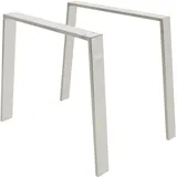 ML-Design 2er Set Tischbeine Loft 90x72 cm, Silber, aus Edelstahl, Industriedesign