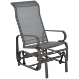 STILVORA Garten-Schaukelstuhl Metall hellbraun mit Mesh-Gewebe, UV-beständig
