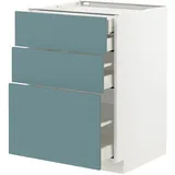 IKEA METOD / MAXIMERA Uschr 3 Fr/2 ni+1 haho+1 ho Sch weiß/Havstorp türkis 60x60 cm