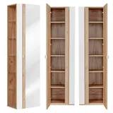 Lomadox Toskana-56 Hochschrank 45 x 170 x 33 cm Weiß Hochglanz Metall/MDF/Spanplatte