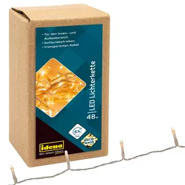 IDENA LED Lichterkette 48er transparent 4,1 m Warmweiß