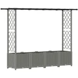 vidaXL Hochbeet mit Rankgitter und Dach 203 x 40 x 136 cm Hellgrau