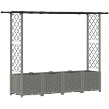 vidaXL Hochbeet mit Rankgitter und Dach 203 x 40 x 136 cm Hellgrau