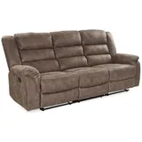 luma-home 3-Sitzer-Relaxsofa, Graubraun, Textil, Füllung: Taschenfederkern, einzeln stellbar,Rechteckig, 212x103x93 cm, Wohnzimmer, Sofas / Couches, Sofas, 3-Sitzer Sofas