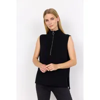 Soyaconcept Pullunder mit Stehkragen und Reißverschluss Modell 'Julia', Black,