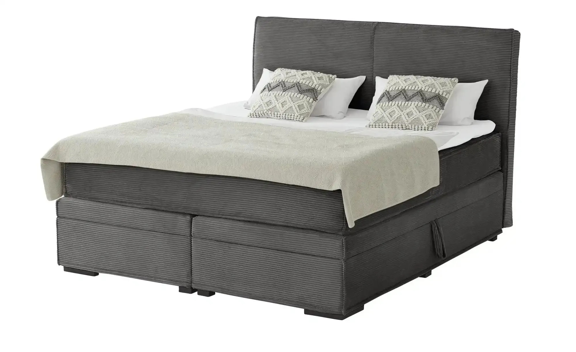 Boxi Boxspringbett mit Bettkasten Boxi Urban , grau , Maße (cm): B: 180 H: 125
